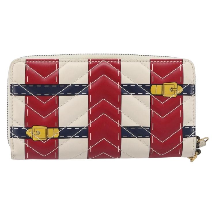 GUCCI GG Marmont Long Wallet Leather Red Gold Tone 466490 Auth 209778 - Jerrillo image 3