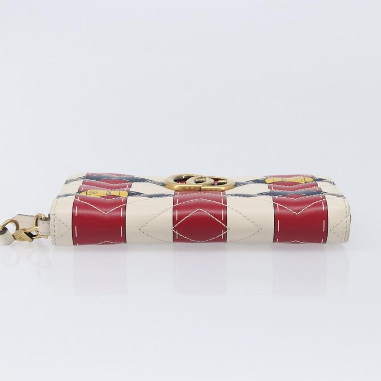 GUCCI GG Marmont Long Wallet Leather Red Gold Tone 466490 Auth 209778 - Jerrillo image 7