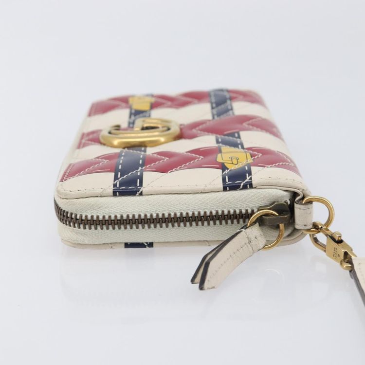 GUCCI GG Marmont Long Wallet Leather Red Gold Tone 466490 Auth 209778 - Jerrillo image 5