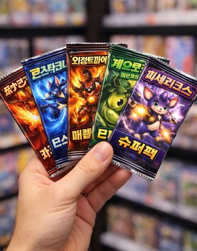 5 X POKÉMON PACKS SHOWN ON SCREEN