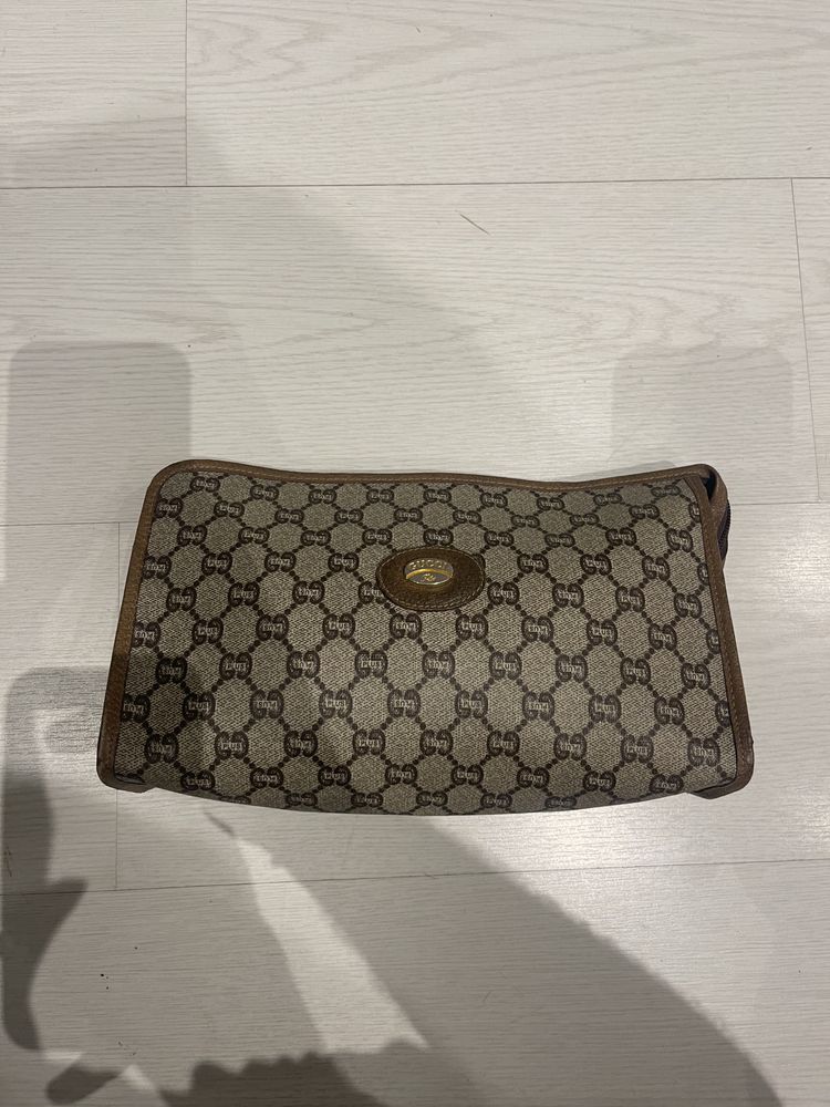 Gucci Brown Monogram Toiletry Bag