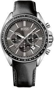 Black Leather Strap Wristwatch