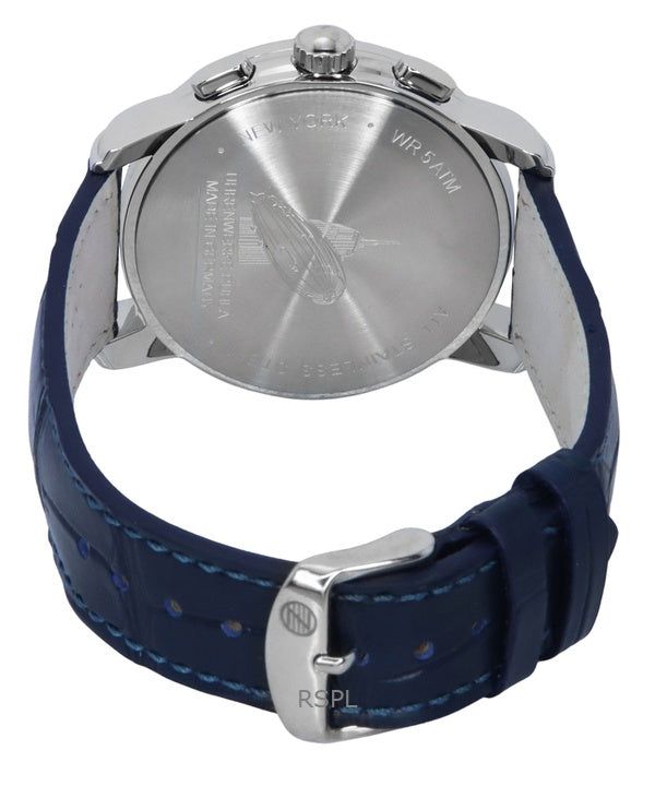 Zeppelin New York Chronograph Leather Strap White Dial Quartz 88781 Men's Watch image 3