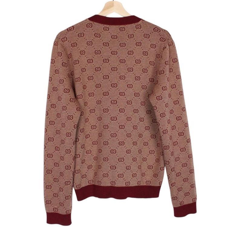 Gucci GG Jacquard Monogram Wool Blend Cardigan Small image 6