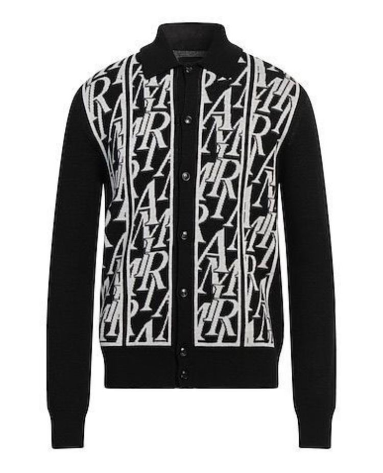 Amiri Black And White Patterned Cardigan