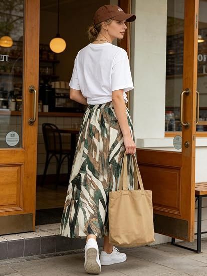 Printed Pleated Maxi Skirt obraz 3