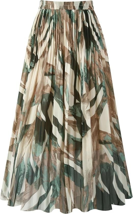 Printed Pleated Maxi Skirt obraz 4