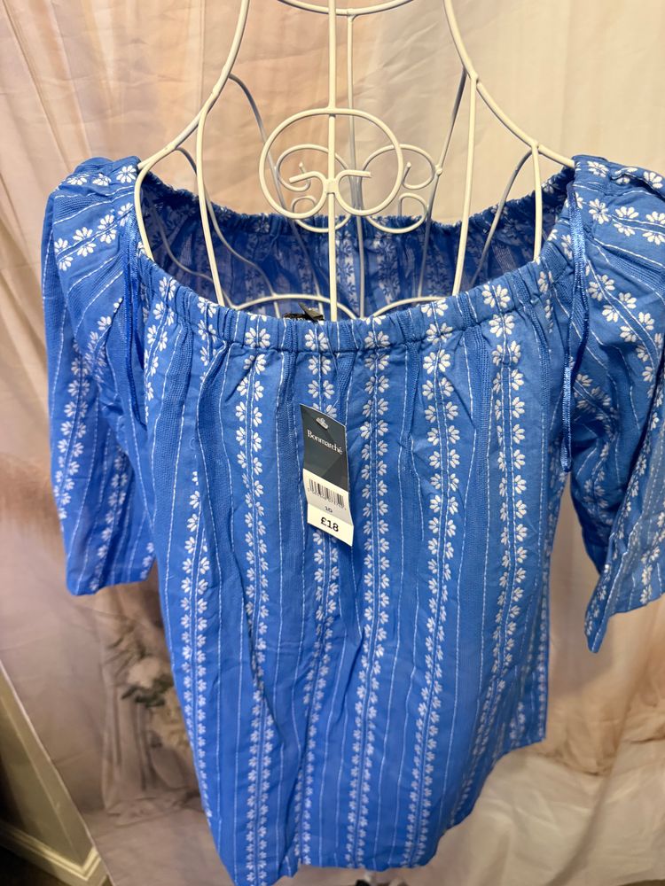 Blue Floral Patterned Blouse image 2