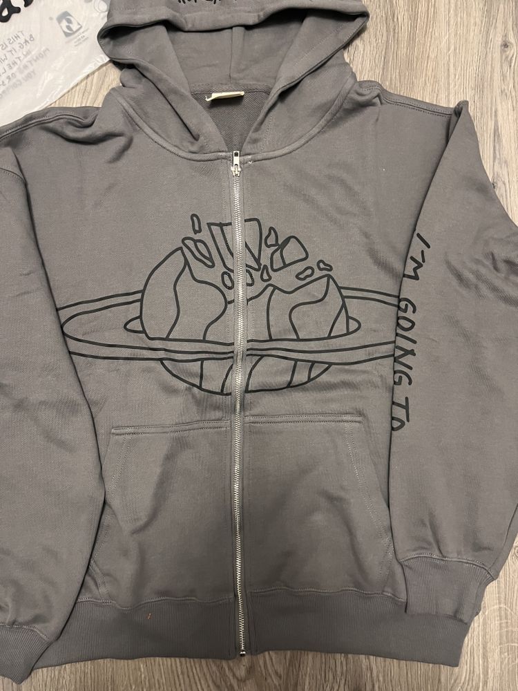 Broken Planet Grey I’m Going To Outer Space Zip-Up image 4