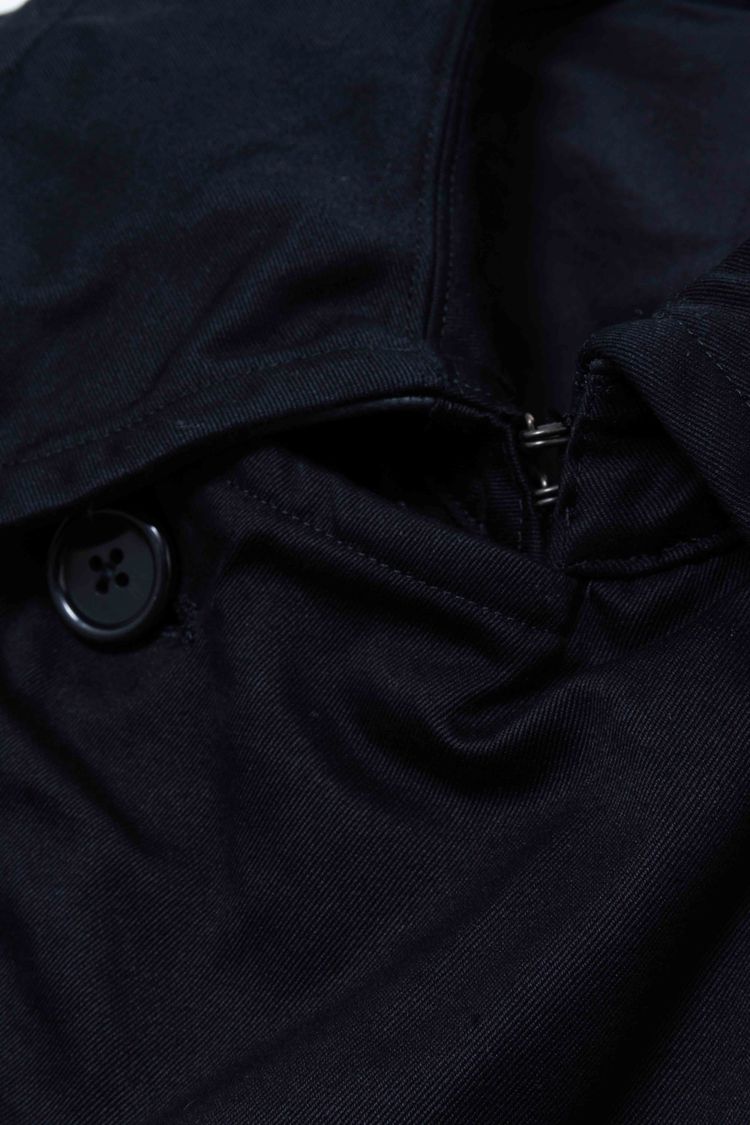 Y's for men Yohji Yamamoto Black Cotton & Inner Leather Pea Coat Jacket image 11