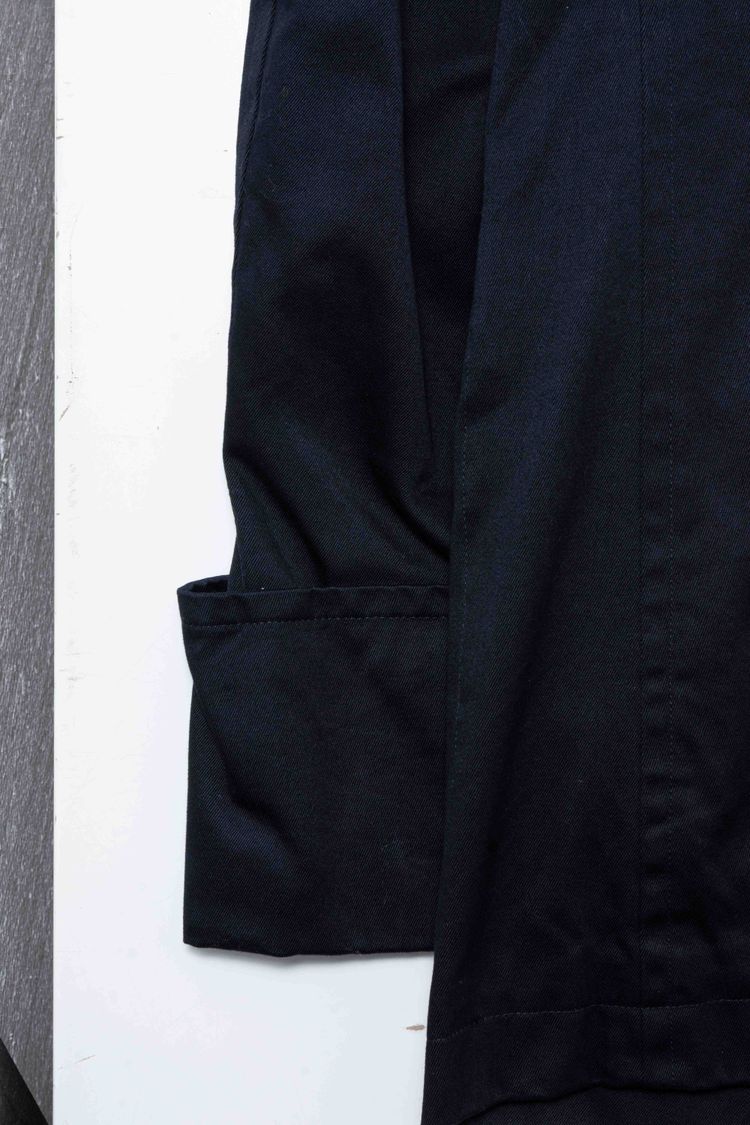 Y's for men Yohji Yamamoto Black Cotton & Inner Leather Pea Coat Jacket image 6