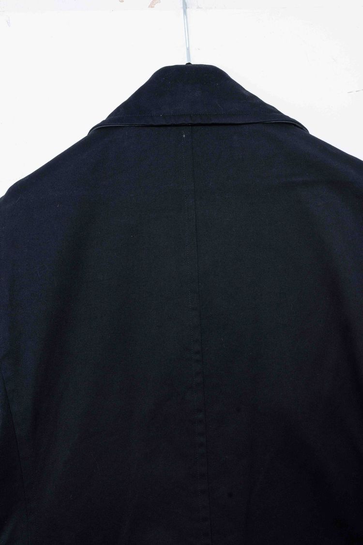 Y's for men Yohji Yamamoto Black Cotton & Inner Leather Pea Coat Jacket image 4