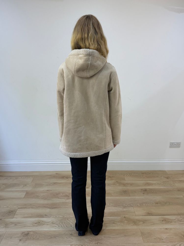 medium cream shearling coat image 7