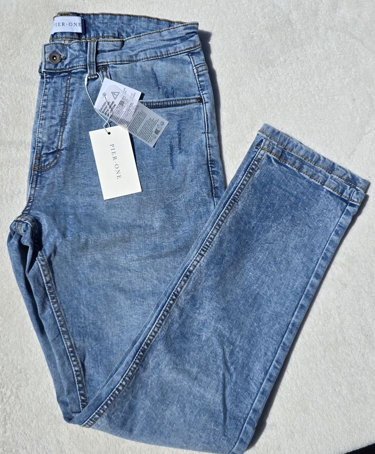 Pier One Bleached Denim Jeans image 1