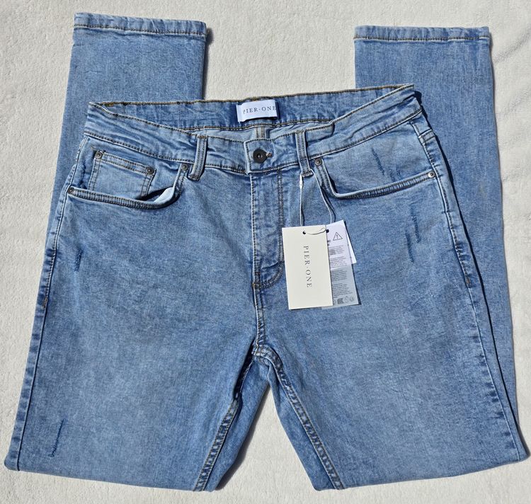 Pier One Bleached Denim Jeans image 3
