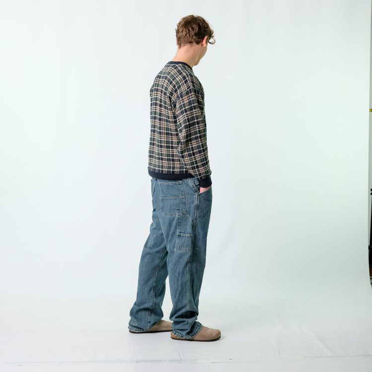 Blue y2ks Lee Denim Carpenter Baggy Jeans Pants (36x32) image 9