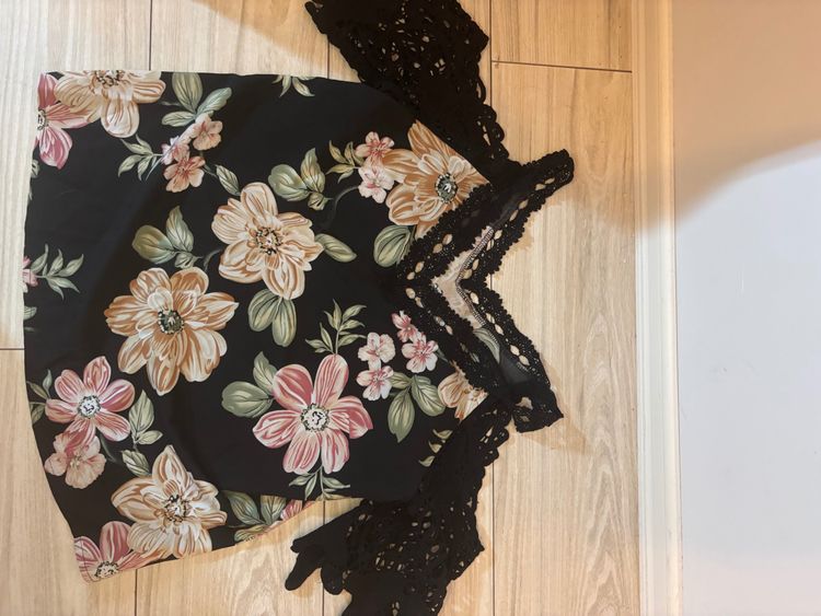 Other Black Floral Lace Top product image