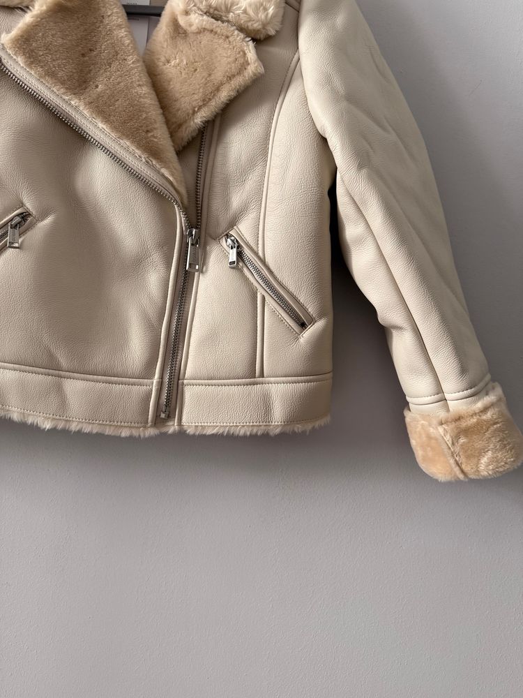 Guess Women'S Faux Leather Jacket With Fur Collar kurtka kożuch damski  2