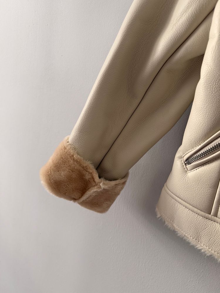 Guess Women'S Faux Leather Jacket With Fur Collar kurtka kożuch damski  3