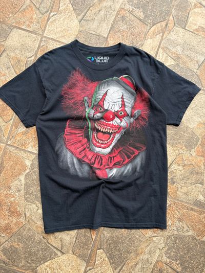 Liquid Blue Black Clown Graphic T-Shirt