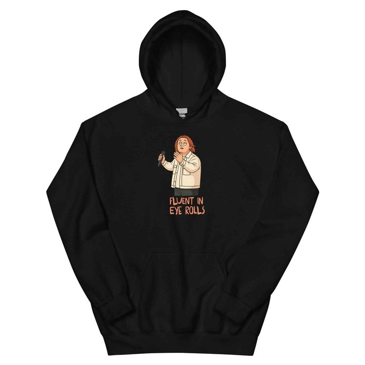 Lewis Capaldi Fluent in Eye Rolls Funny Black Hoodie Pullover
