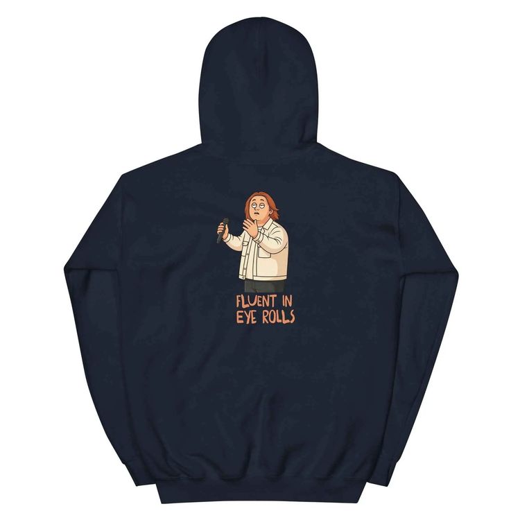 Lewis Capaldi Fluent in Eye Rolls Funny Black Hoodie Pullover 4