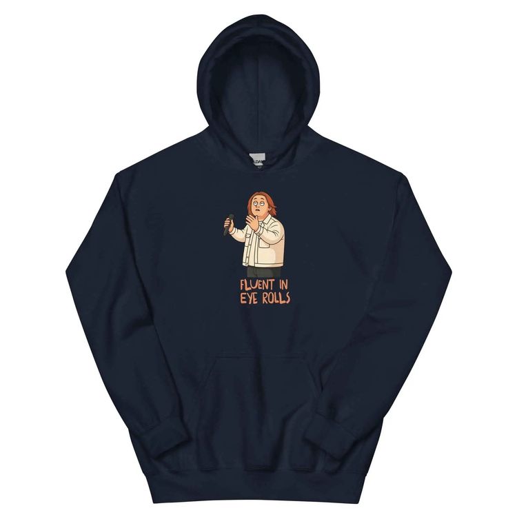 Lewis Capaldi Fluent in Eye Rolls Funny Black Hoodie Pullover 3