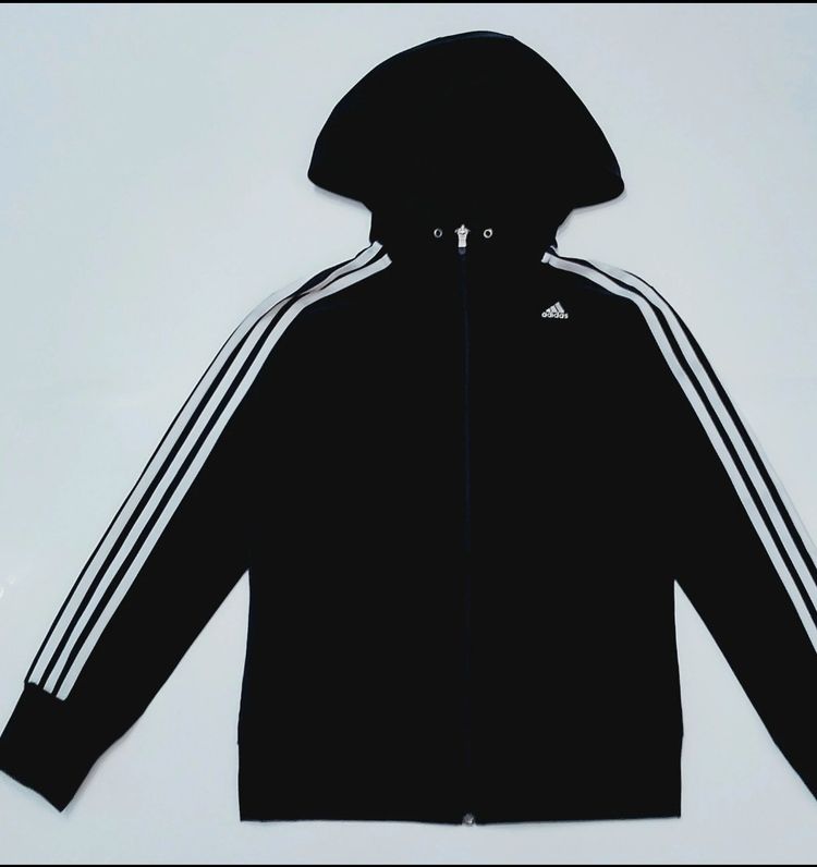 Adidas Originals Damska czarna bluza W 38/40 Adidas Black Hooded Jacket With White Stripes product image