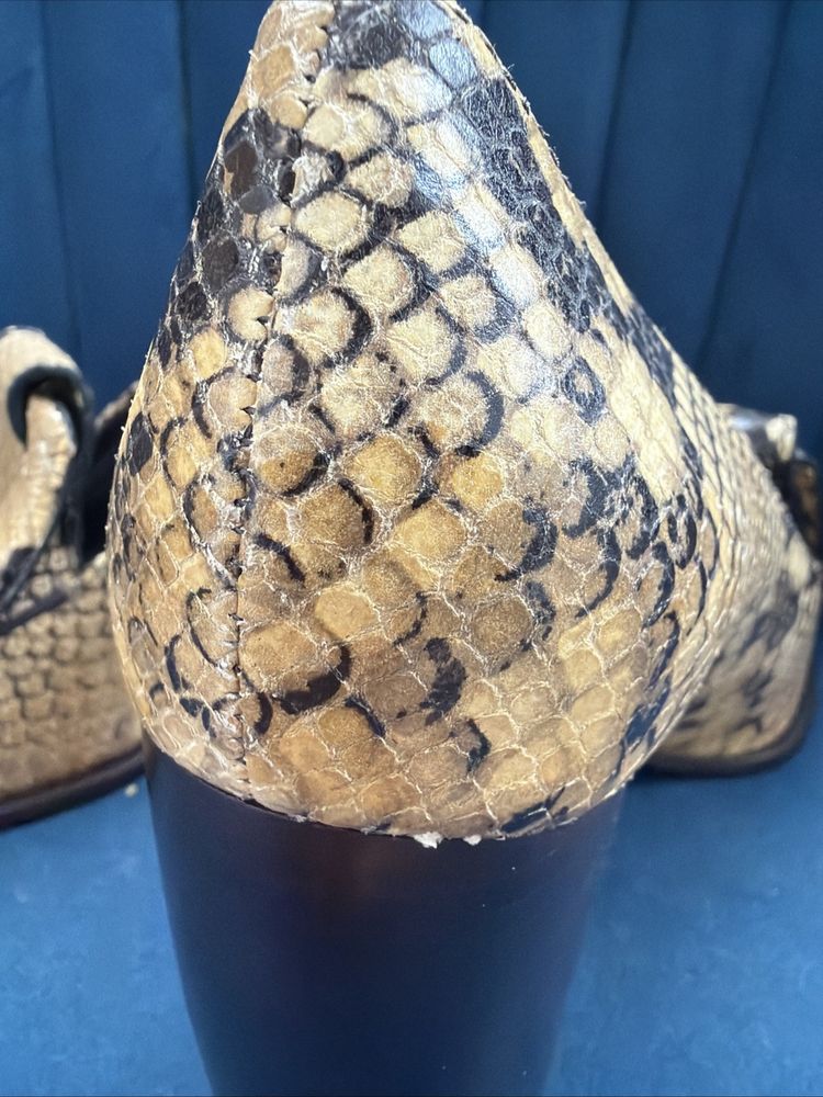 Tory Burch Buckle Heel Loafer In Stamped Snake Printed Leather Uk 3 BN image 5