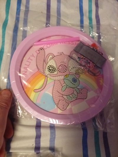 Pink Round Container With Cartoon Character