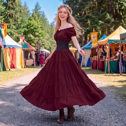 Burgundy Off-Shoulder Tiered Maxi Dress