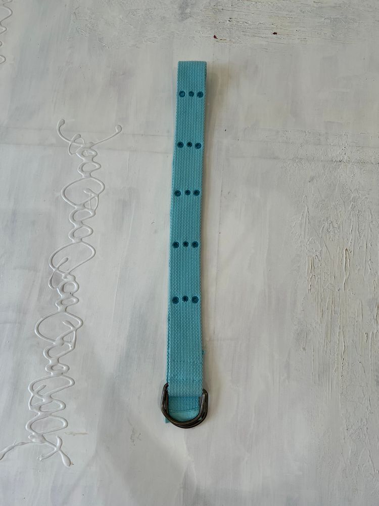 aquamarine drop | one size turquoise wide buckle canvas belt 4