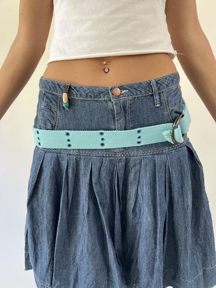 aquamarine drop | one size turquoise wide buckle canvas belt