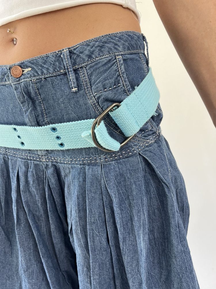 aquamarine drop | one size turquoise wide buckle canvas belt 2