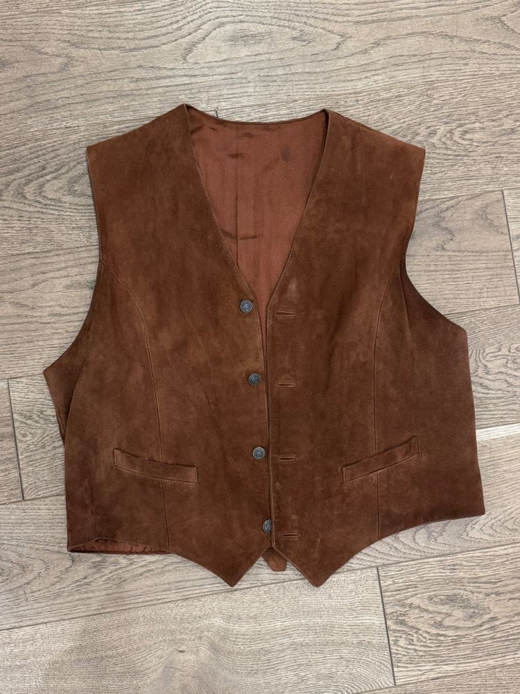 Brown leather Suede Vest