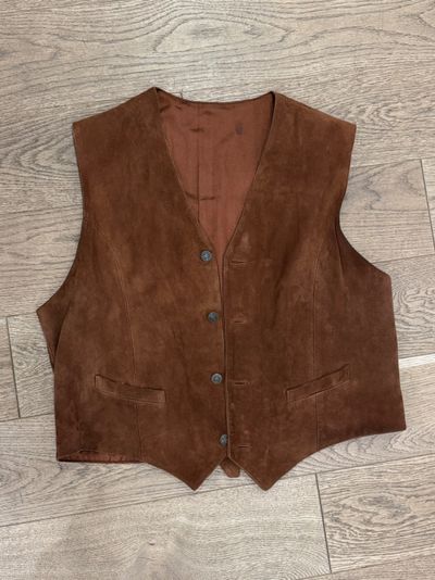 Brown leather Suede Vest