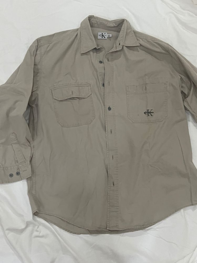 Calvin Klein beige long sleeve shirt