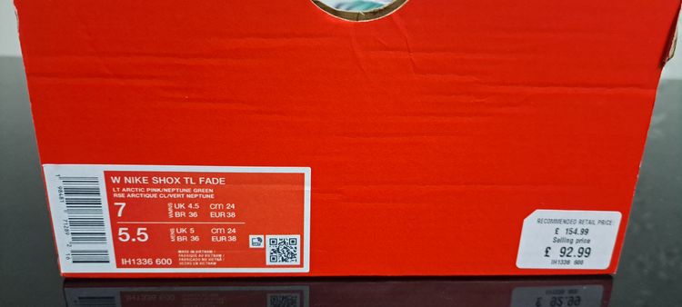 Nike Shox TL Fade UK 4.5 EUR 38Lt Artic Pink Neptune Green Brand New Box No Lid image 6