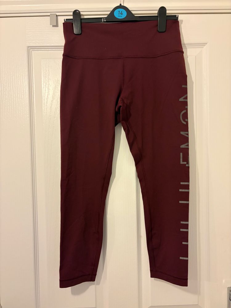 Immagine di Lululemon Burgundy Leggings size UK 16 1