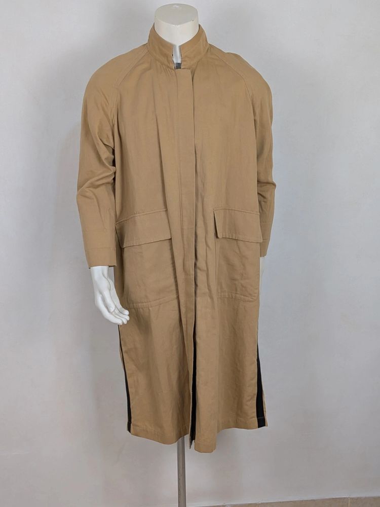 Trench donna Spolverino Gentryportofino in Misto Cotone e Lino - Beige Cuoio - Taglia 40 IT oversize image 1