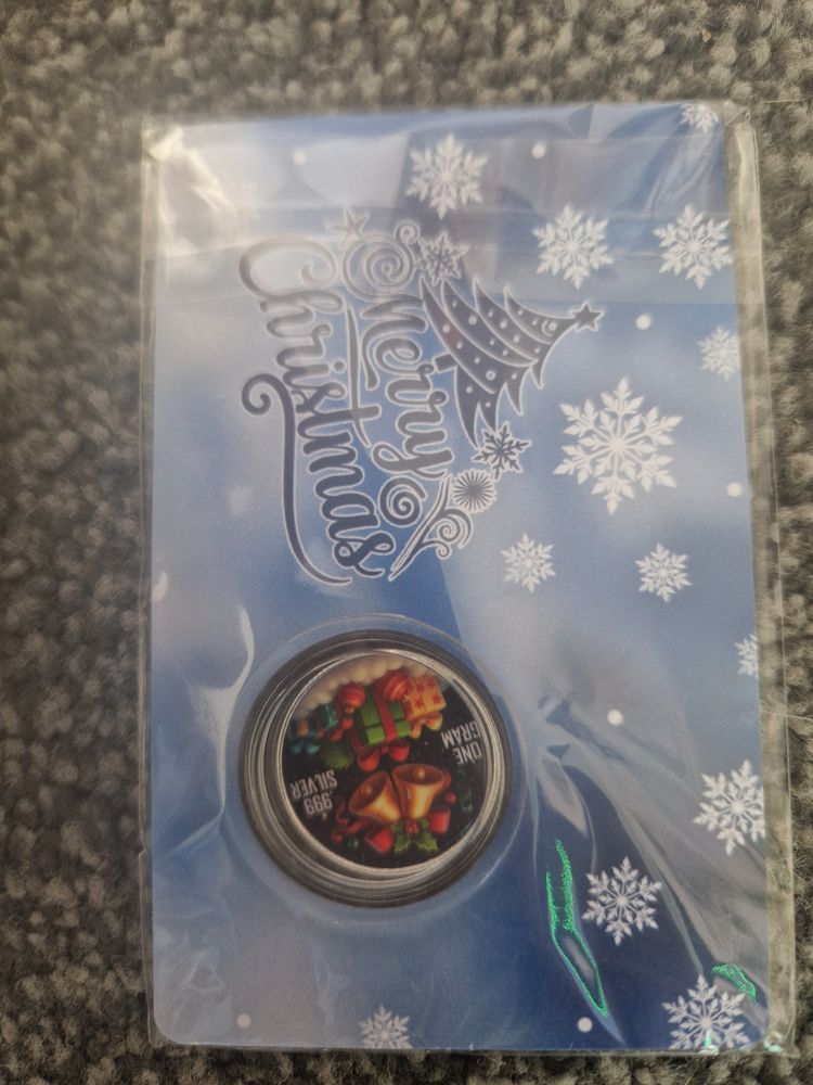 1g 999 colorised silver Christmas Holiday Mint Collectible Coins