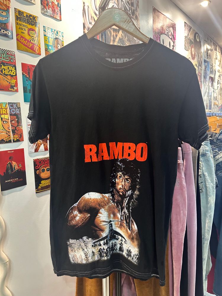 Black Rambo Graphic T-Shirt