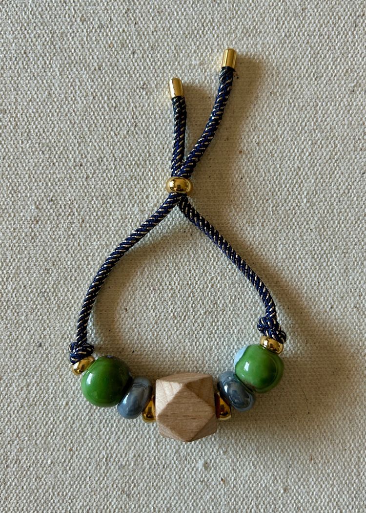 Pulsera Cord Geometric Wood