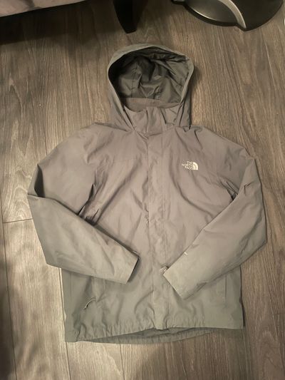 Grey/ Khaki Hyvent North Face Raincoat