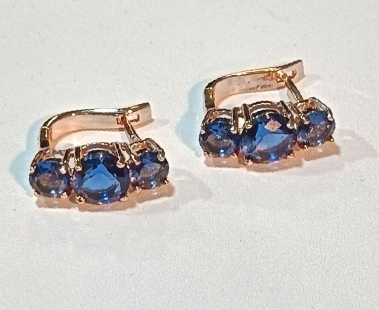 Bella Gone Gold-Tone Earrings With Blue Stones product image