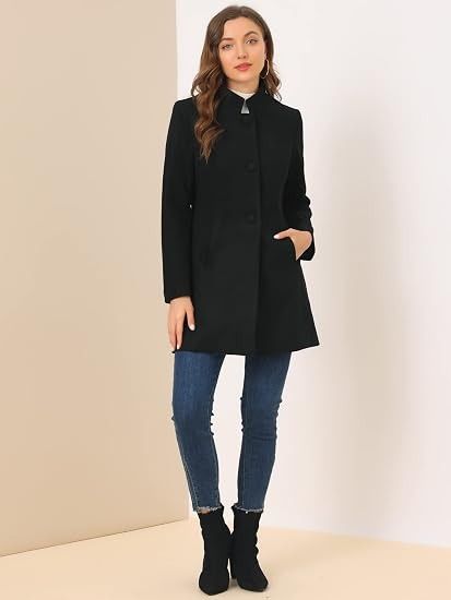 Black Women'S Coat obraz 4