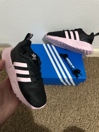 Adidas Kids Black And Pink Sneakers uk6
