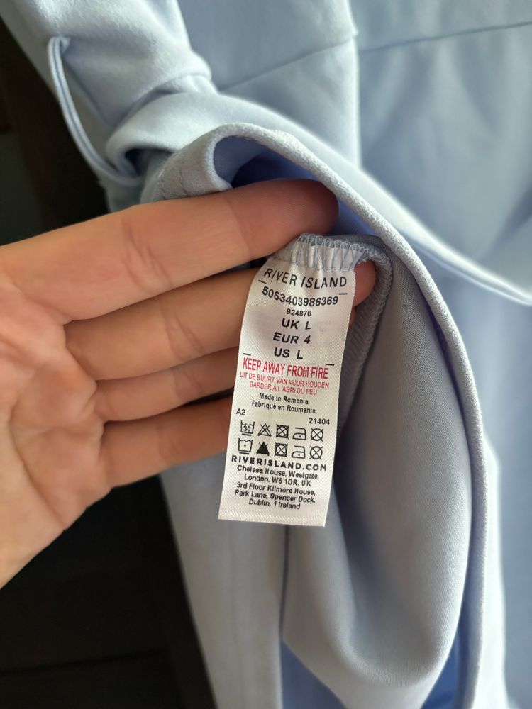 Błękitny kombinezon elegancki na komunię chrzest River Island Rozmiar L 8
