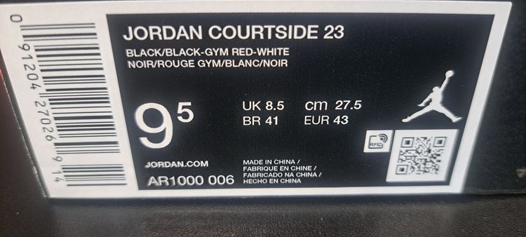 Jordan Courtside 23 UK8.5 EUR 43 Black Gym Red Brand New Full Box image 7