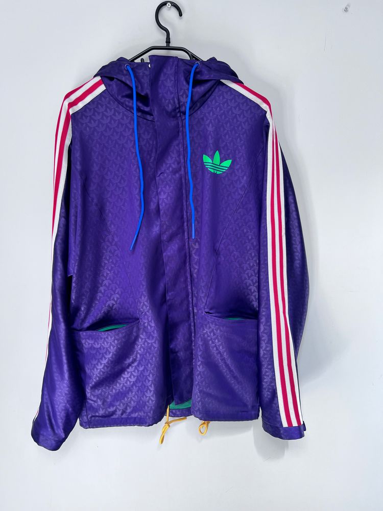 Adidas purple hooded track jacket